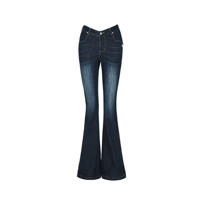 ABMY Spice Girl V Waist Skinny Elastic Flared Jeans
