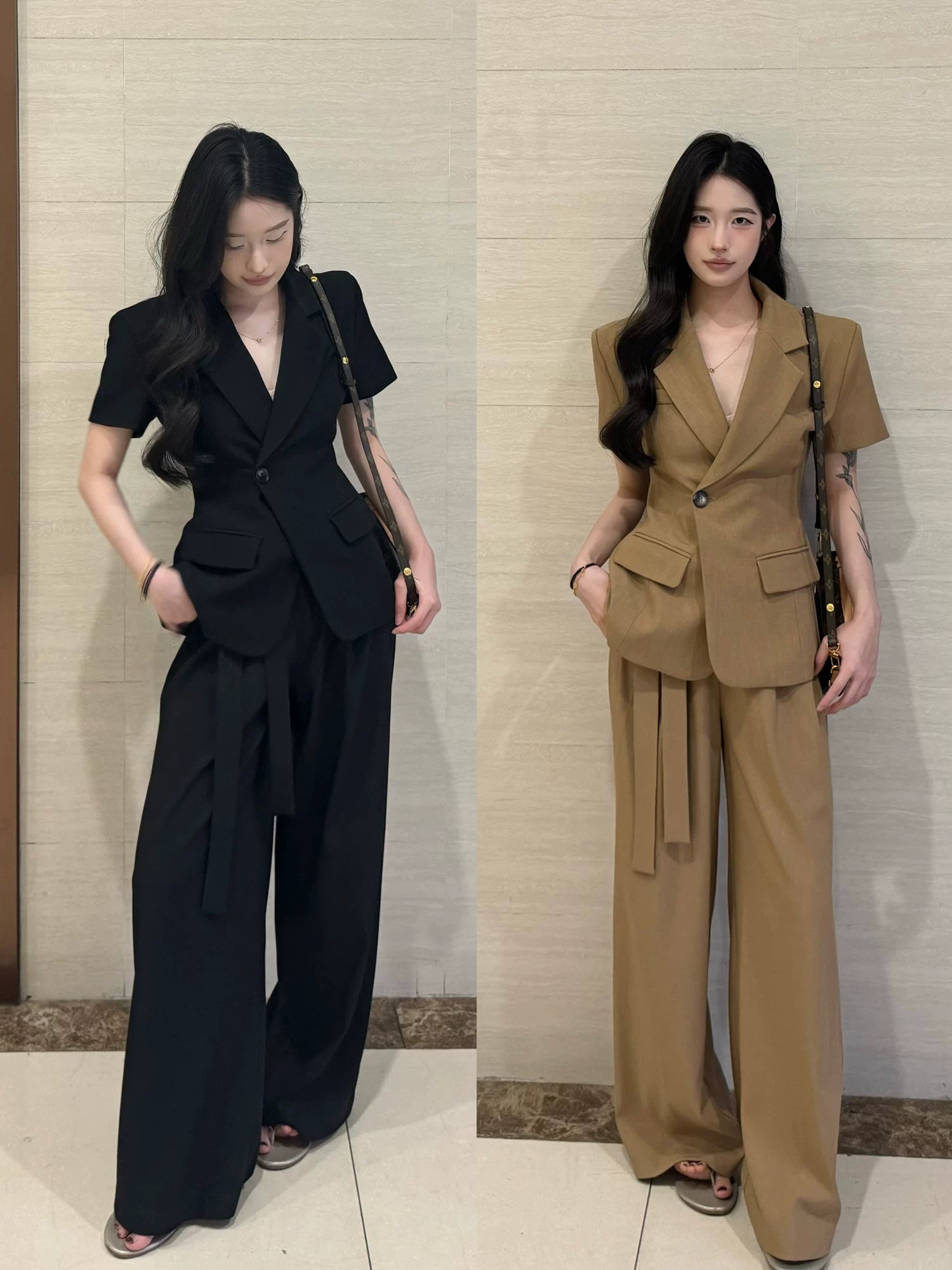 PANPANSTUDIO Suit Medium and Long Wide-leg Pants