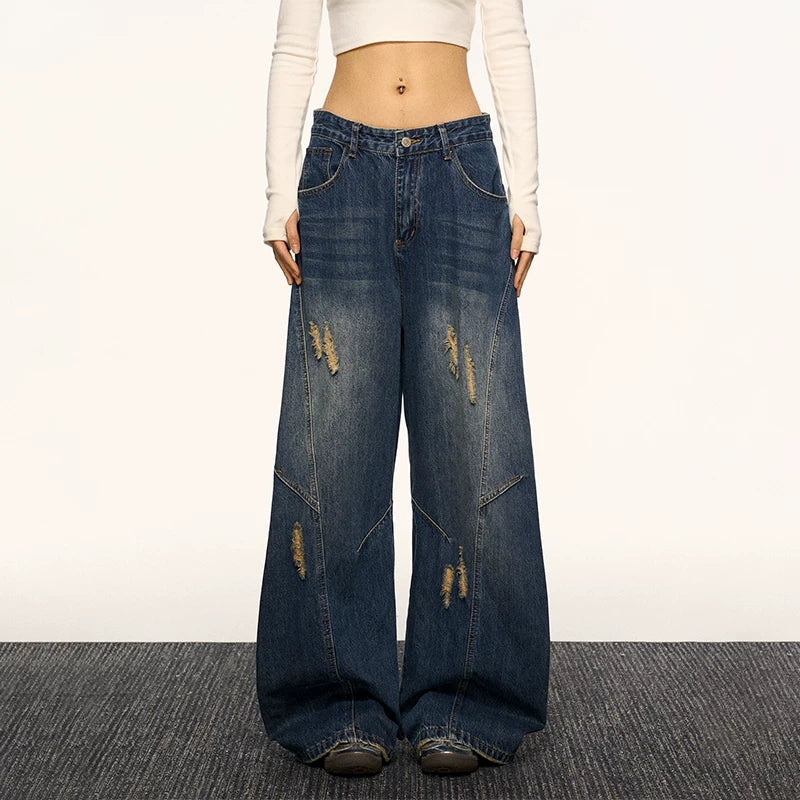 Aaisup Loose Straight Pants Versatile Wide Leg Pants