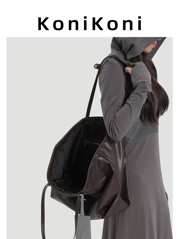 KoniKoni Niche Large Capacity Premium Textured Shoulder Bag