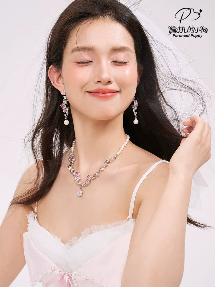 PP Bow Light Luxury High-end Pearl Earrings