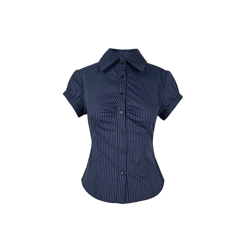 Jim Kennet Vintage Striped Waist Short Sleeve Shirt