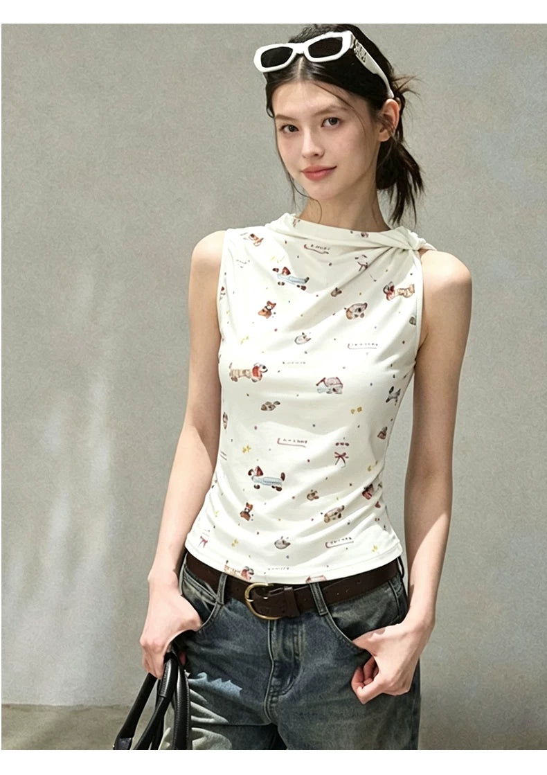 Sureenough Childlike Print Slim Neck Sling