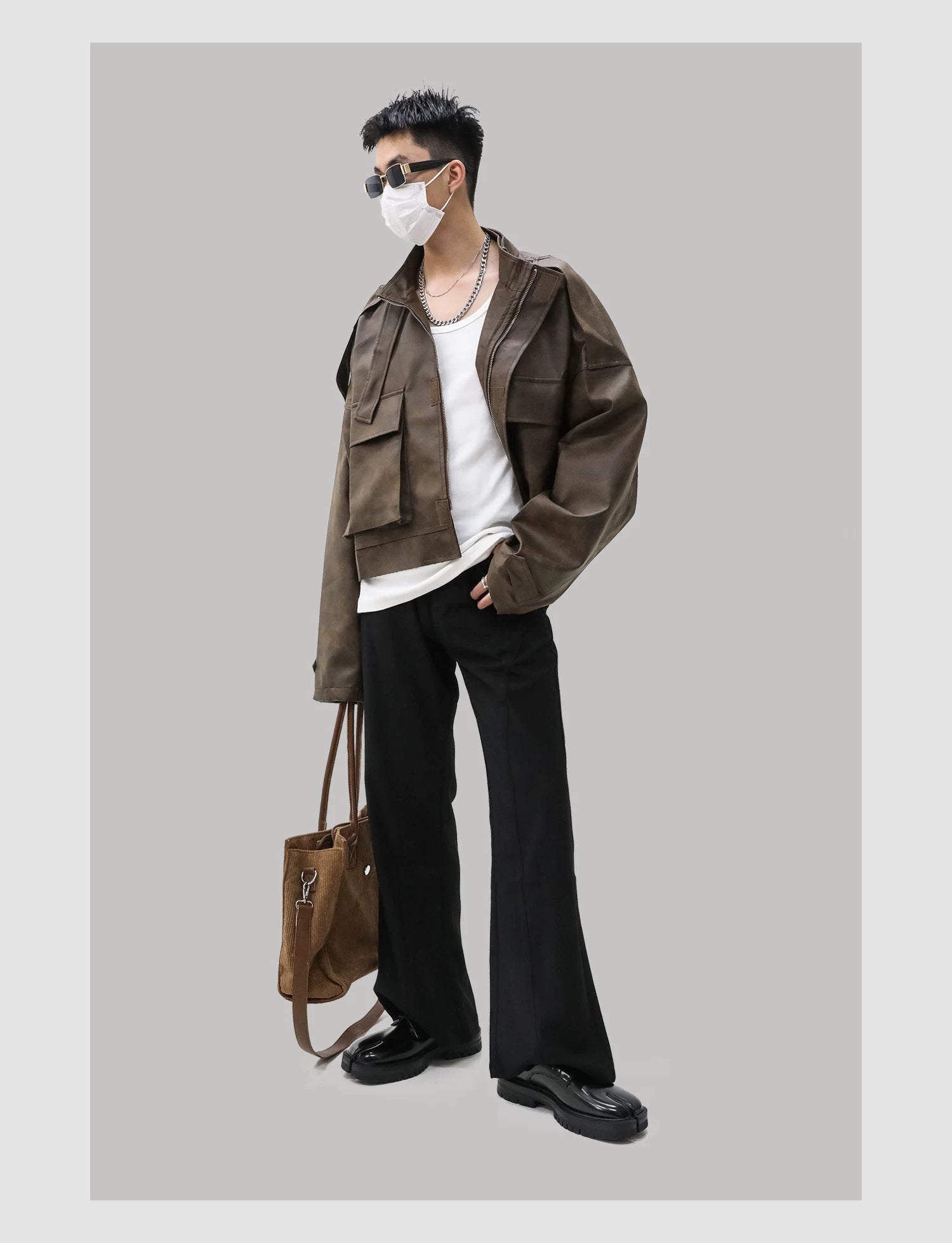 HANQIAORIJI Goodyear Welt Split-Toe Leather Tabi