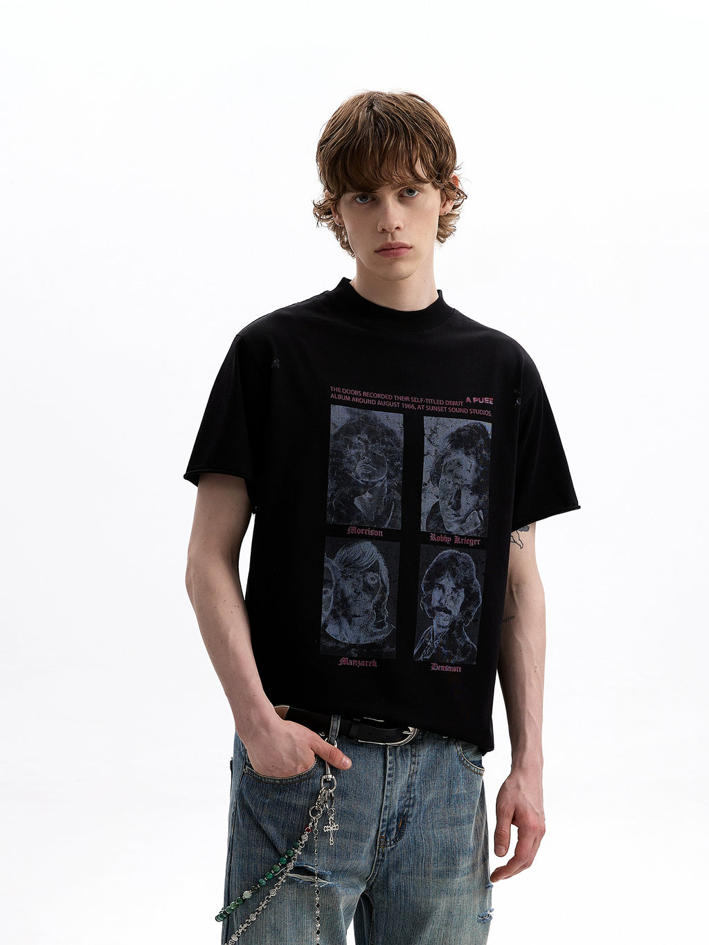 A PUEE Retro Band Portrait Print Tee