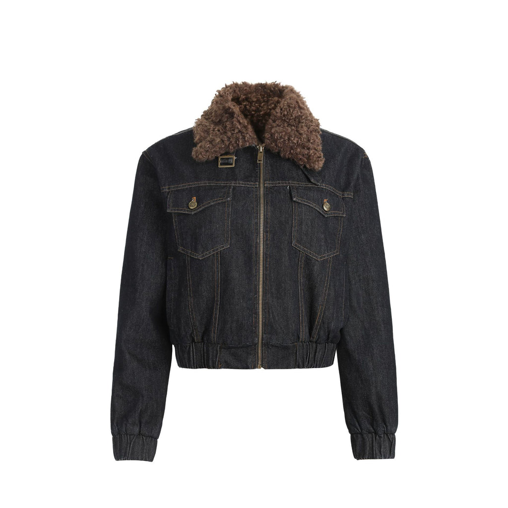 CHANYOOU Retro Lapel Padded Denim Cotton Clothes