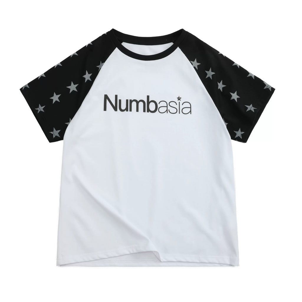 NumbAsia Star Rough Sleeve Printed Hot Diamond Tee