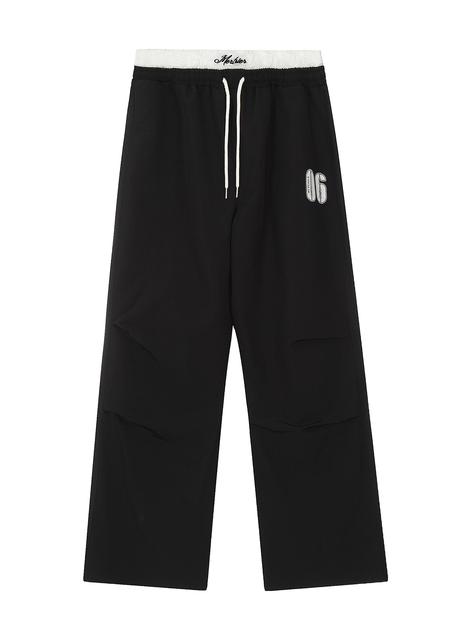 BLACKLISTS Vintage Double-waist Lace-stitched Slacks