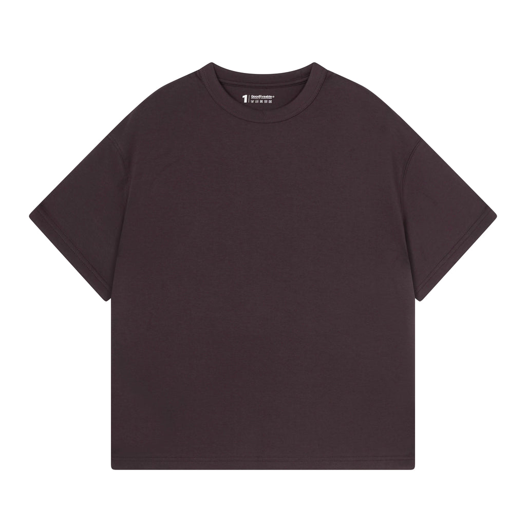GOODLIVEABLE Simple Slightly Loose Small Neckline Tee