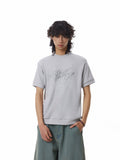 BTSG Embroidery Letter Waffle Threaded Cuff Tee