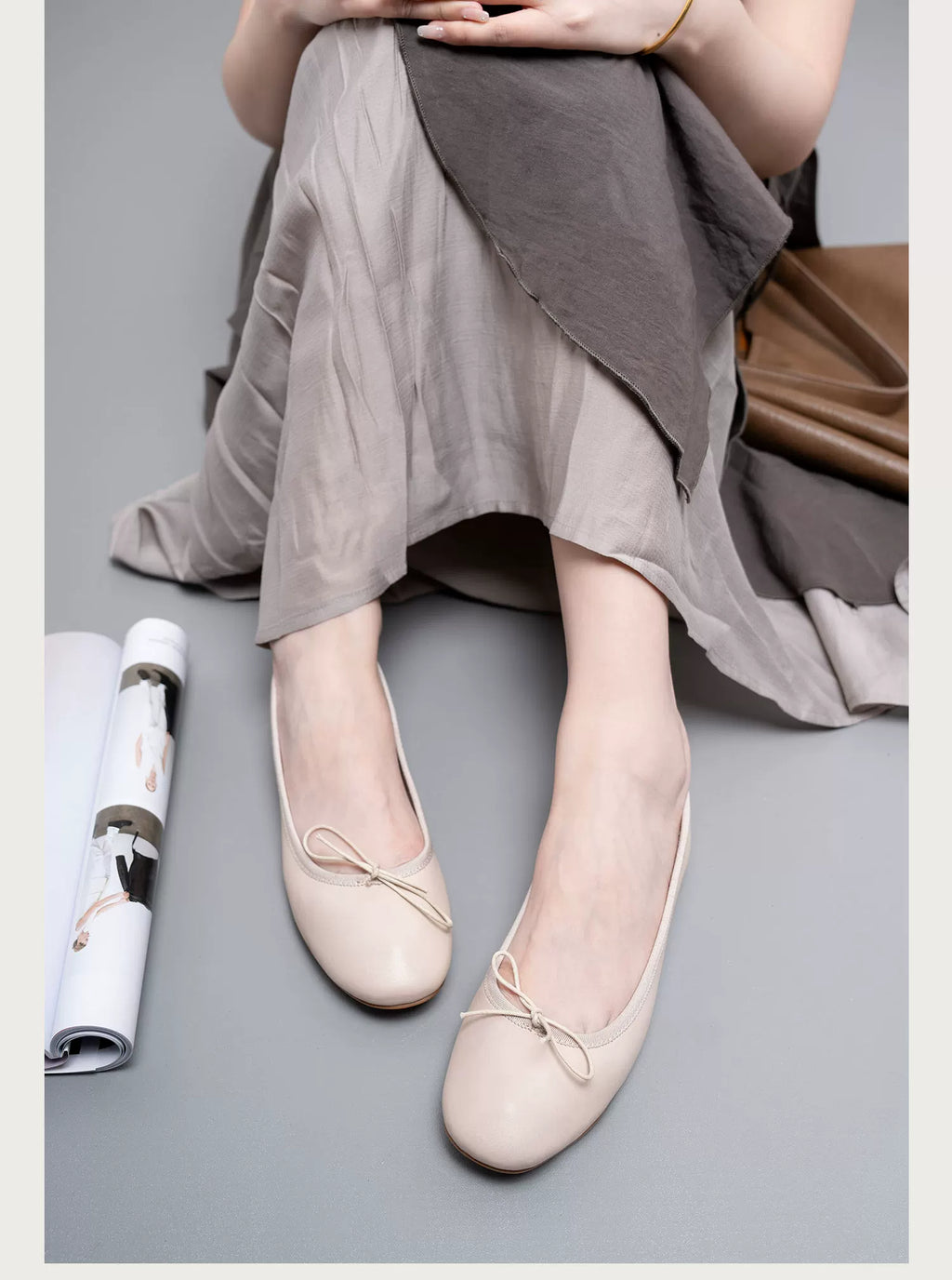 L'aise Shallow Mouth One-pedal Single Shoes