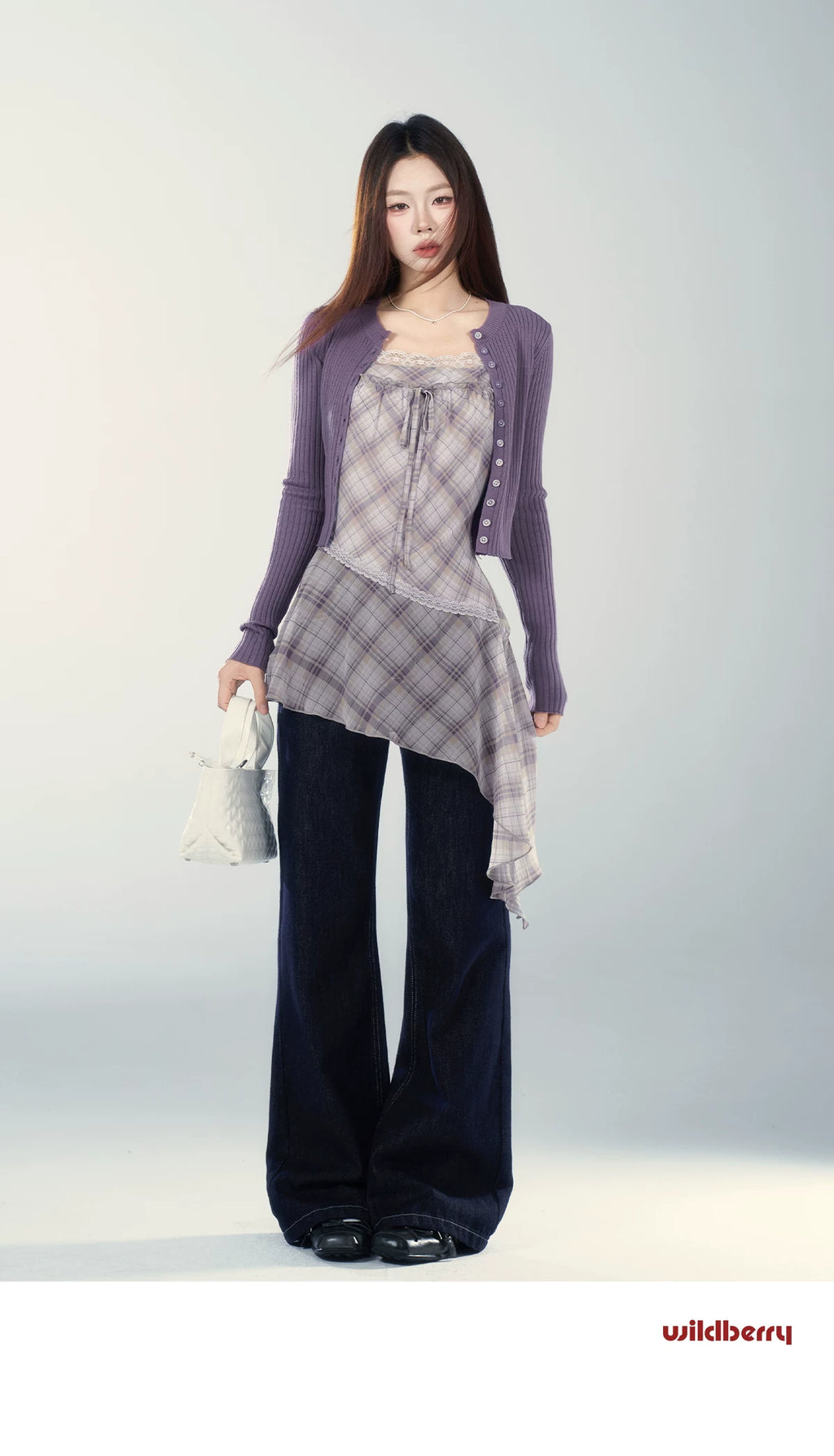 Wildberry Plaid Suspender Waist Dress