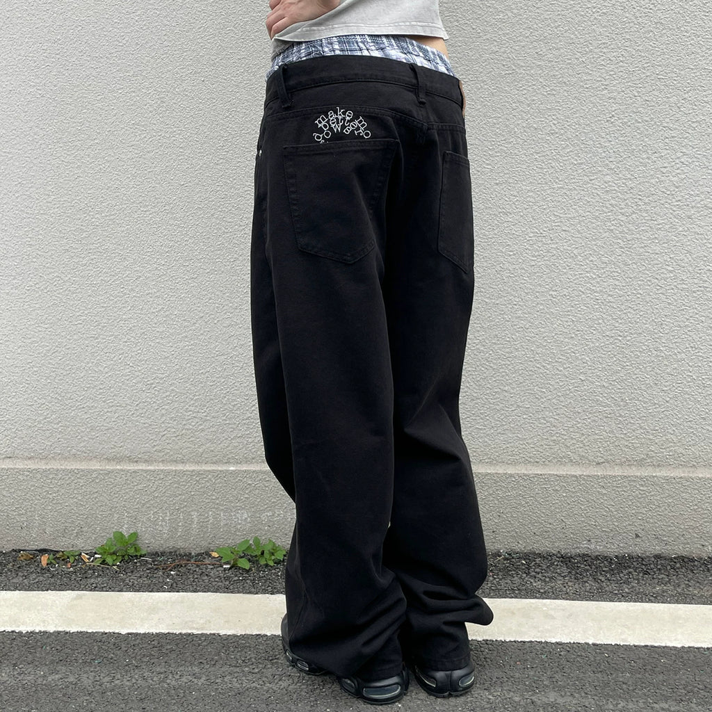 MMBBT Embroidered Casual Versatile Overalls
