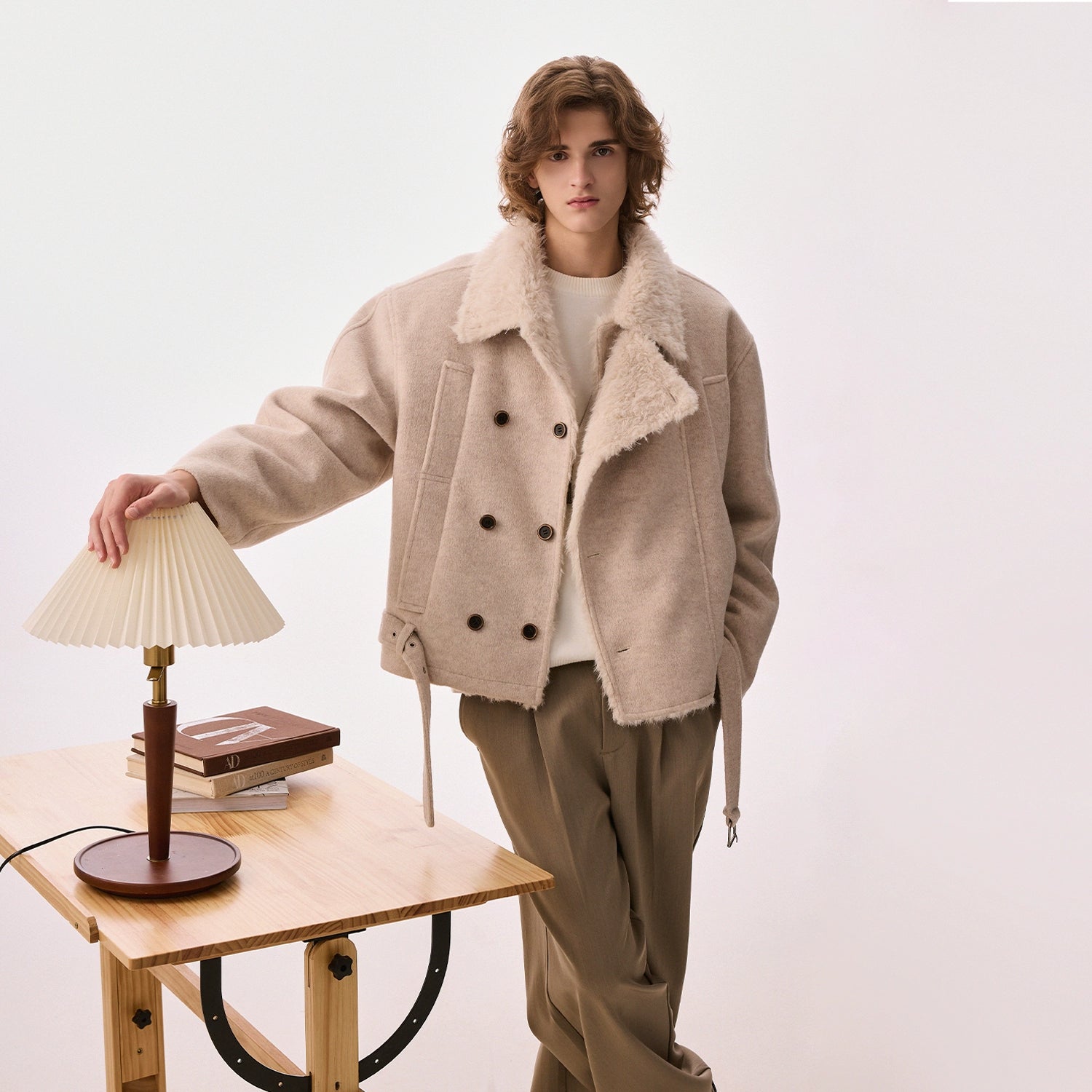 CHOR Double-breasted Thickened Tweed Jacket