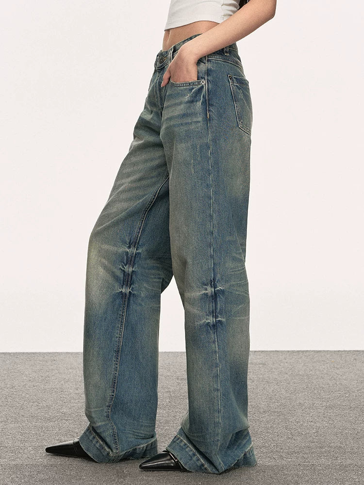 Anna Aneae High Waist Straight Wide Leg Jeans