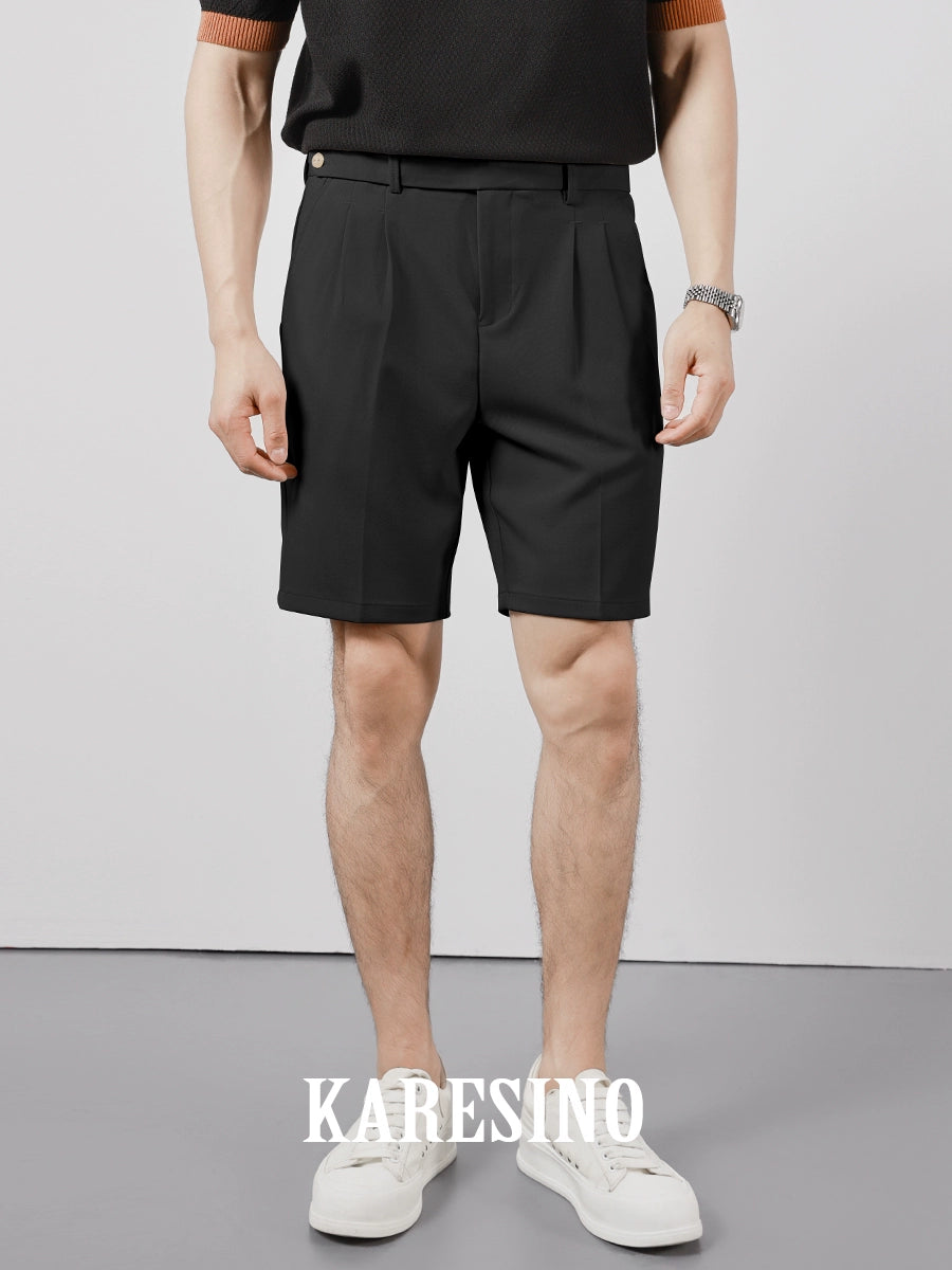KARESINO Casual Straight-leg Slim-fit Anti-wrinkle Five-point Pants