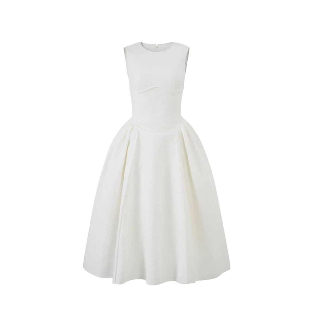 Avenement Slim-fitting Waist Round Neck Sleeveless Dress
