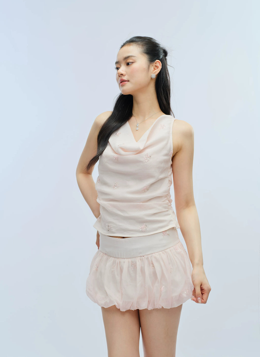 J TheChosen Embroidered Suspender Vest Dress Set