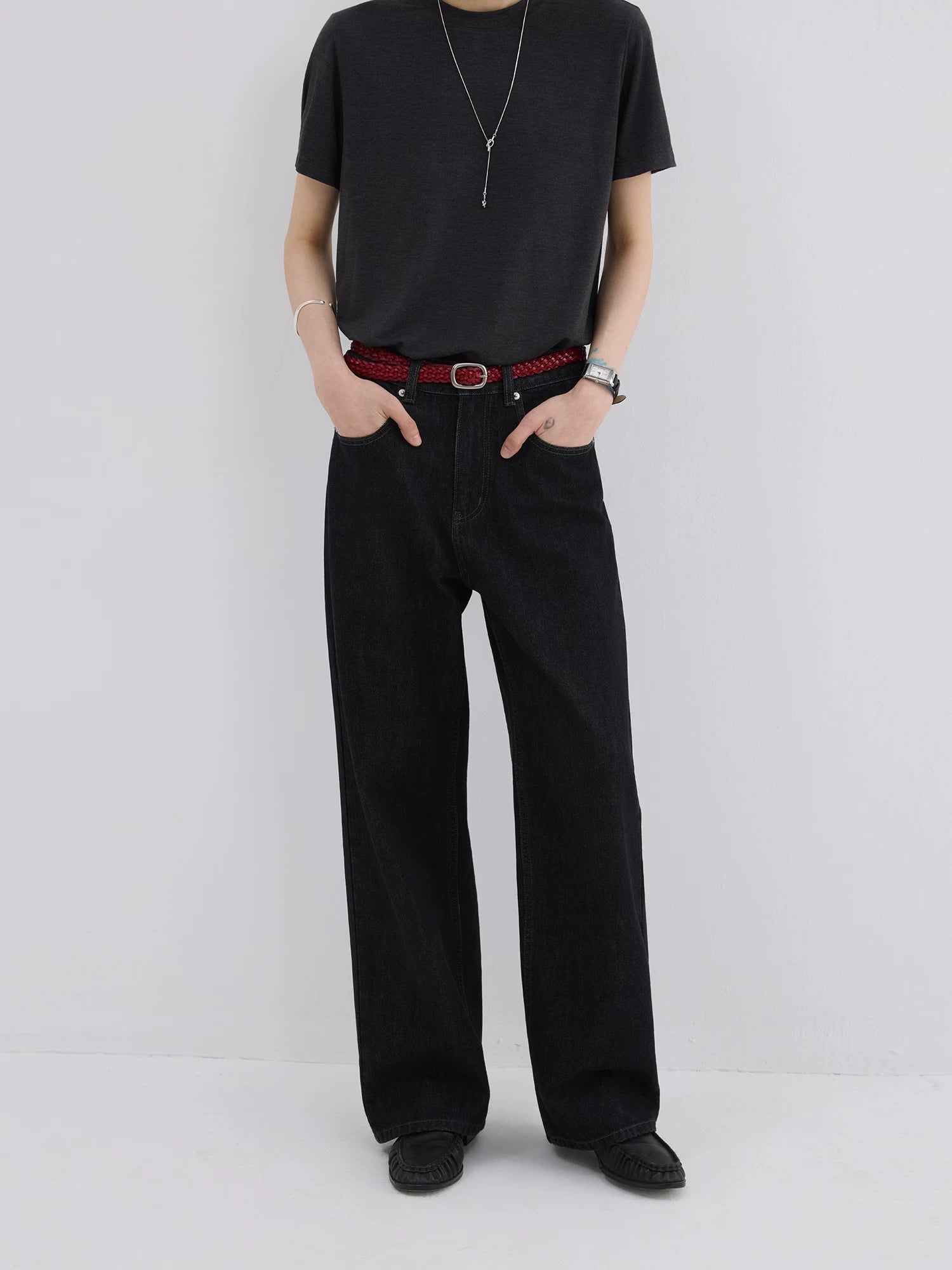 Sameuoo Vintage High Waist Straight Jeans