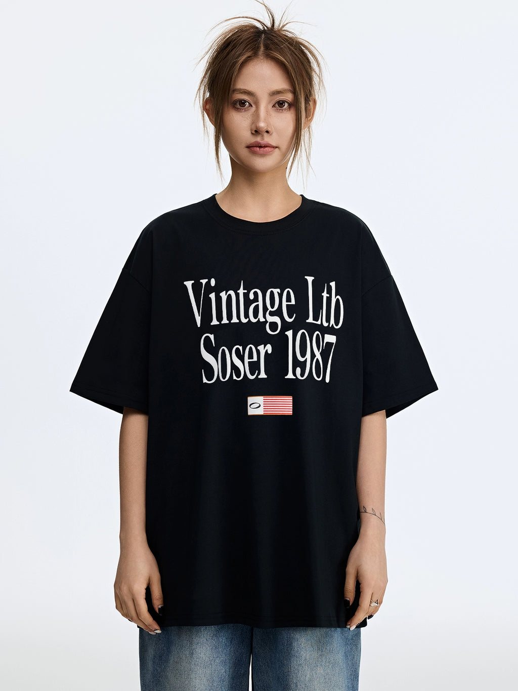 SOSER Tide Brand Letter Printed Tee