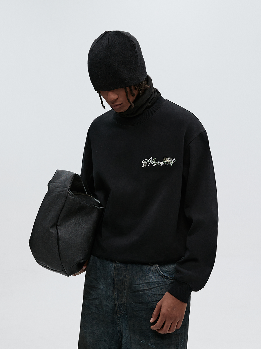 ATRY Flower Body LOGO Flower Embroidery Loose Long Sleeve