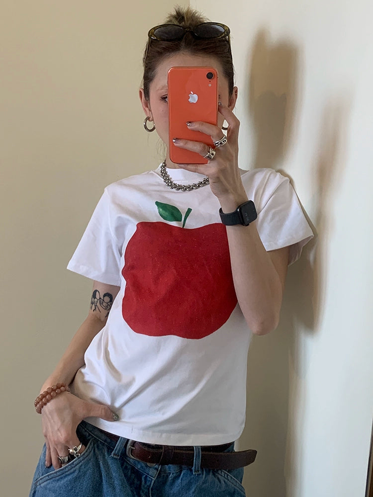 MMBBT Apple Print Crew Neck Tee
