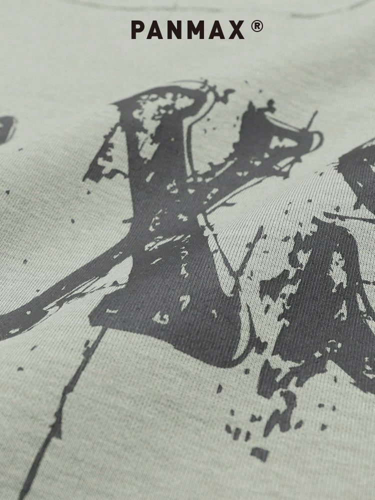 PANMAX American Basic Back Large Letter Printed Tee