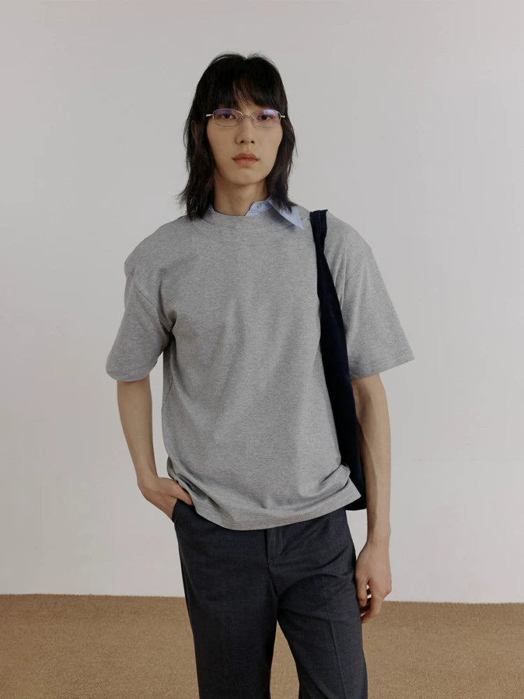 COLN Fake Two Piece Double Neck Tee