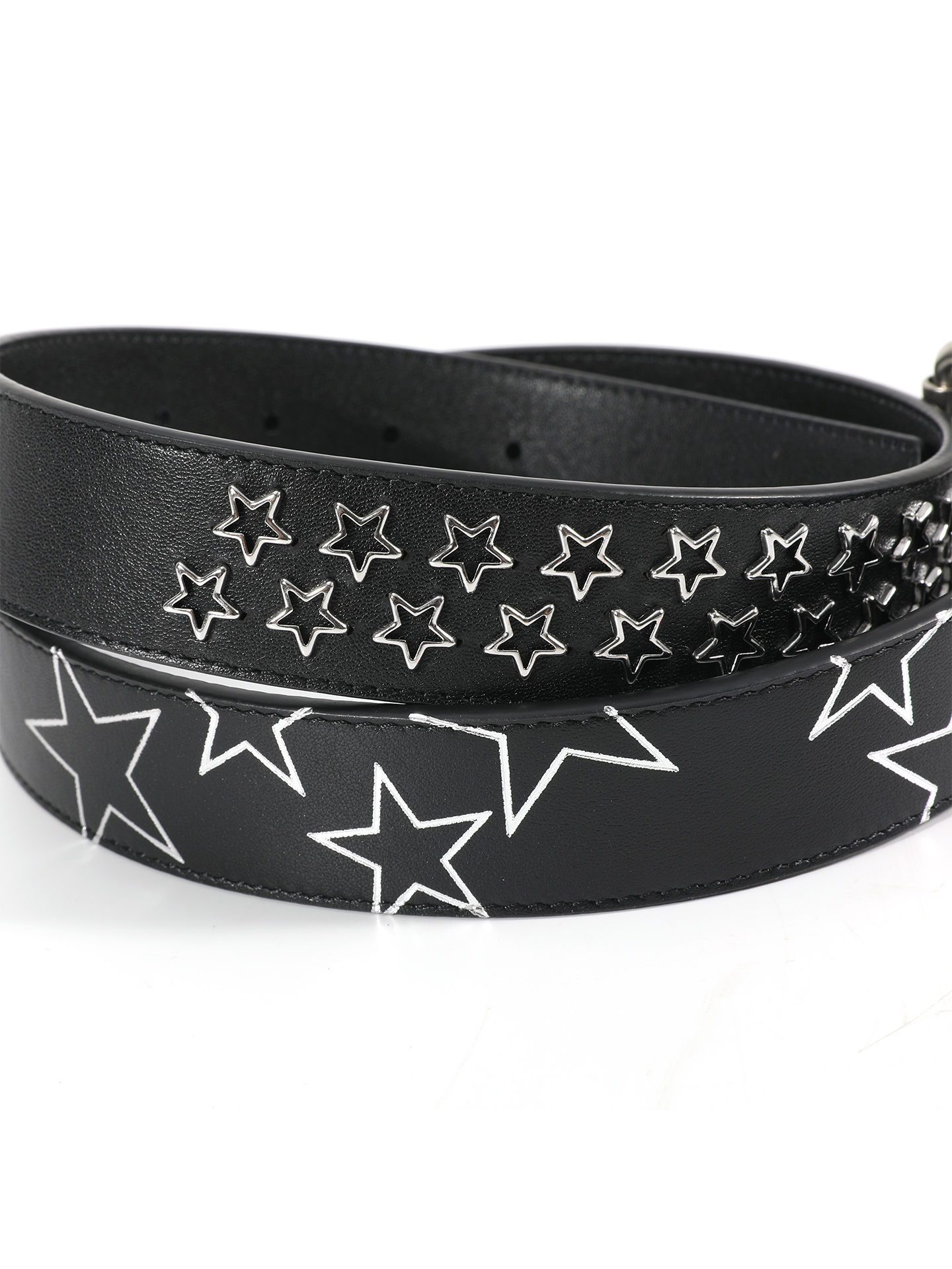 NoEmosen Pentagonal Decorative Rivet Double-sided First-layer Cowhide Belt