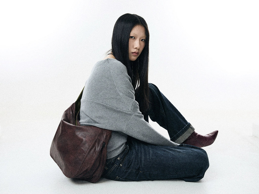 BINGBONG Vintage Large Capacity Slack Simple Shoulder Crossbody