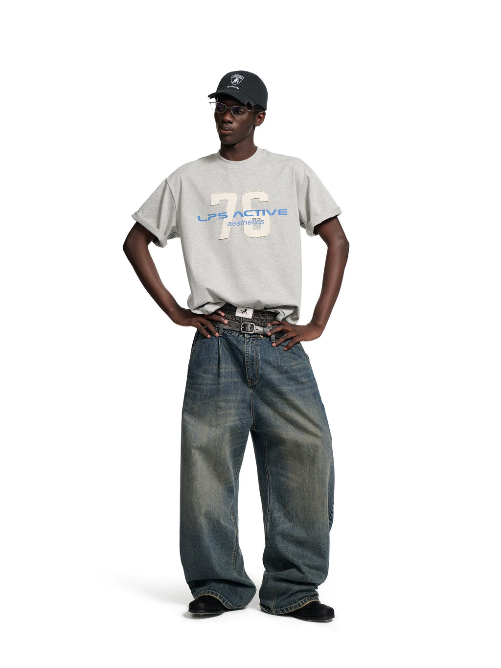 Loopsoon Alphabet Patch Printing Loose Tee