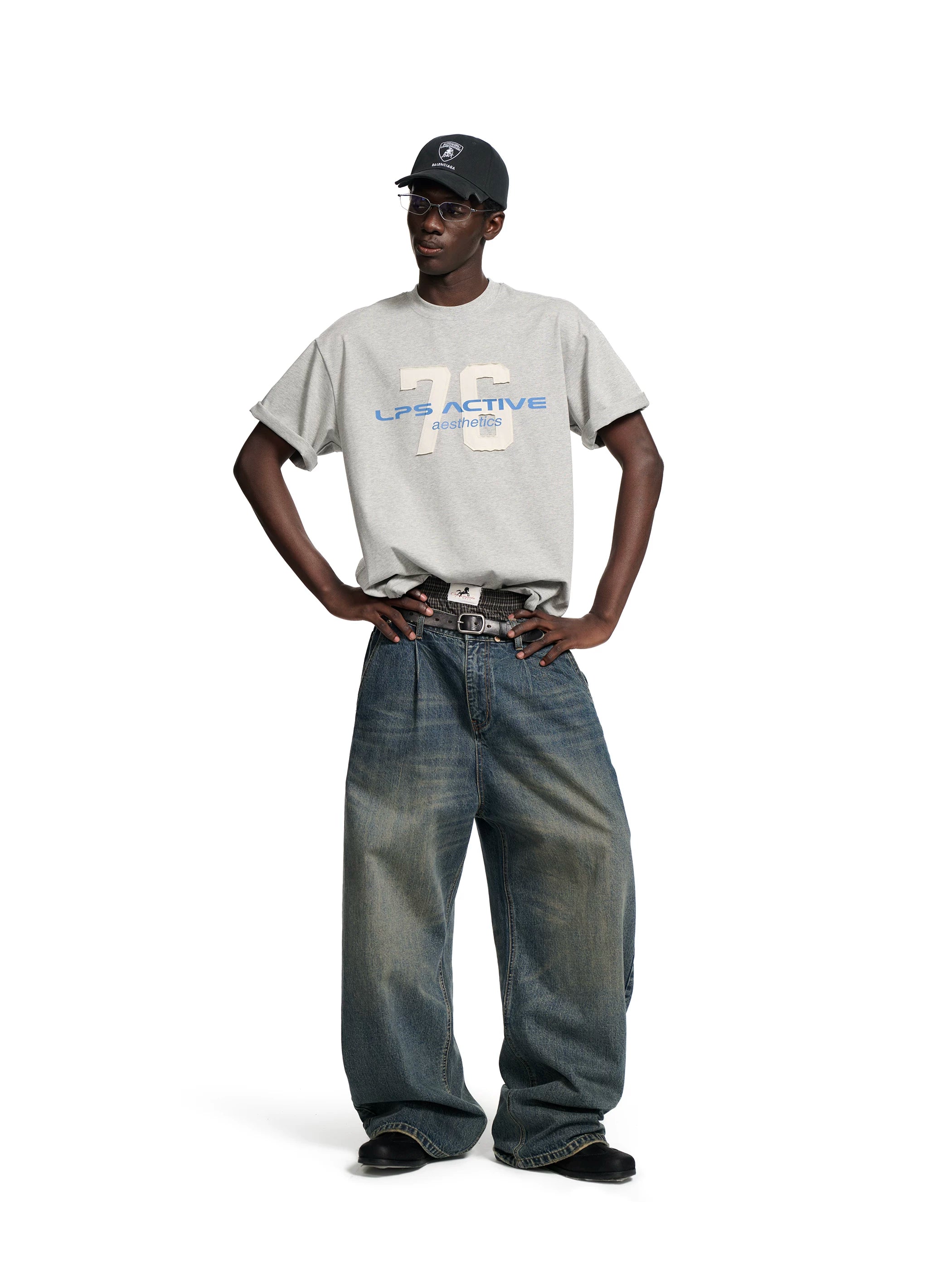 Loopsoon Alphabet Patch Printing Loose Tee