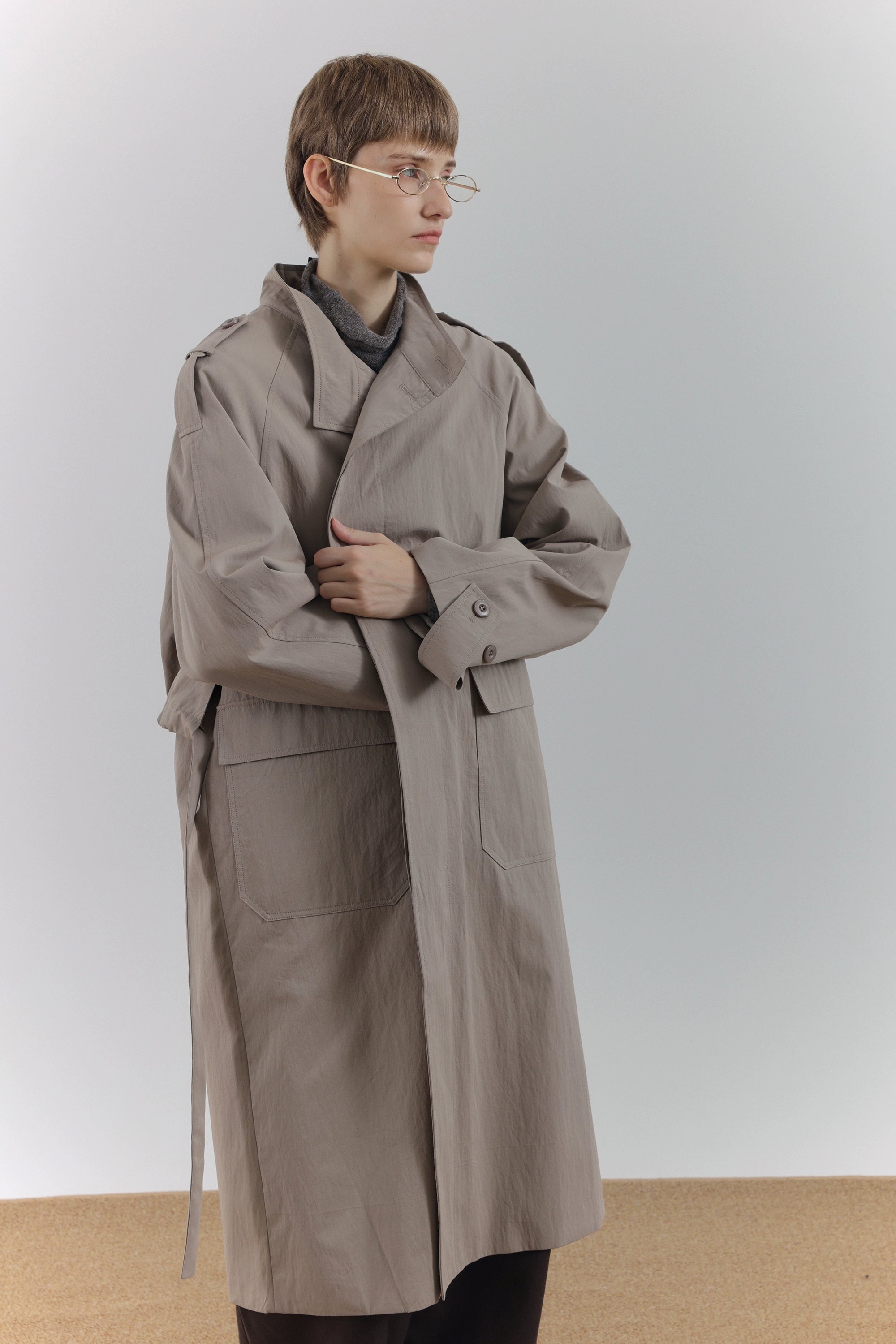 COLN Retro Premium Fake Two-piece Trench Coat