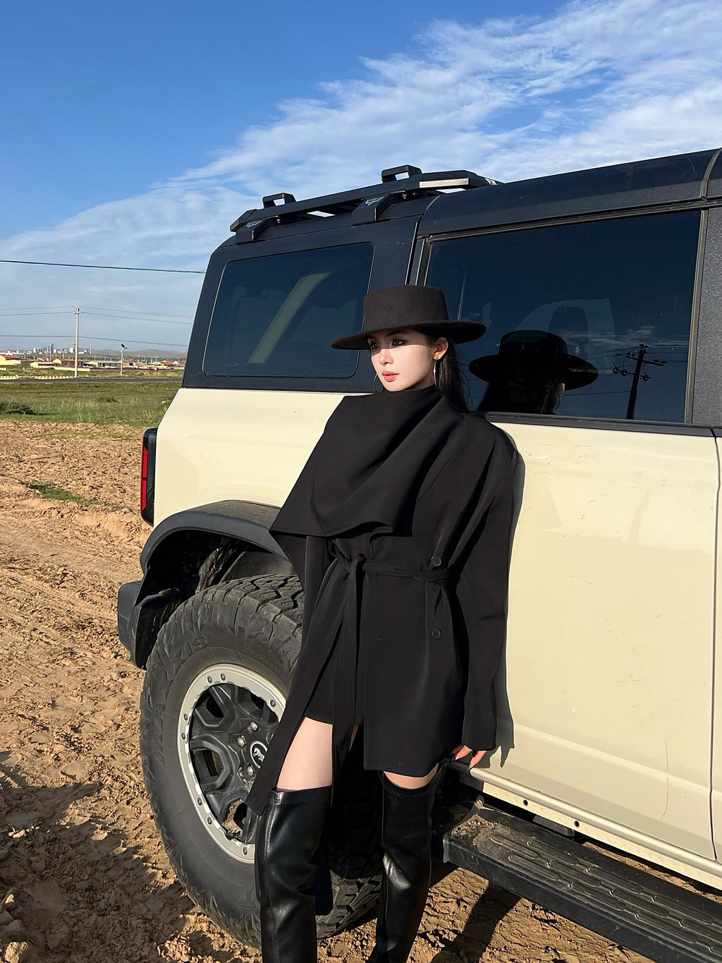 CHUYUQI Silhouette Scarf Short Trench Coat Shawl Jacket