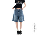 CHANT2nd Vintage Ripped Denim Wide Leg Shorts