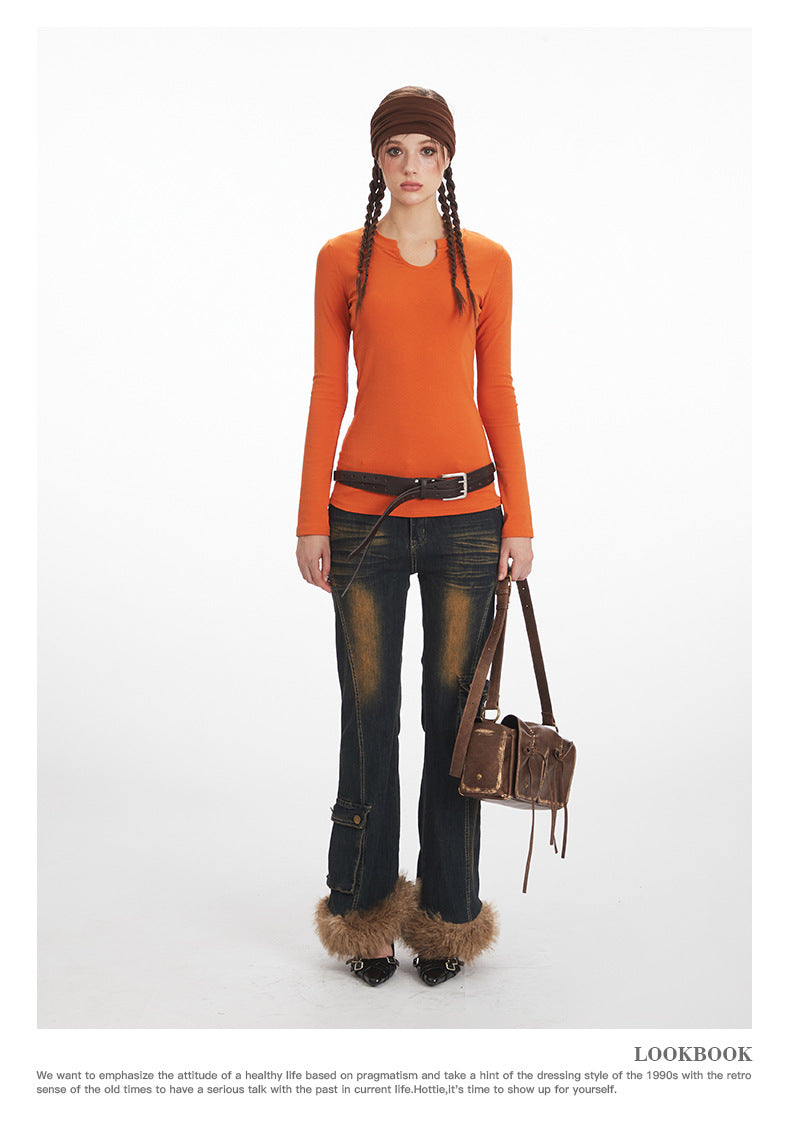 Nariele Front Shoulder Slim Slim Long Sleeves