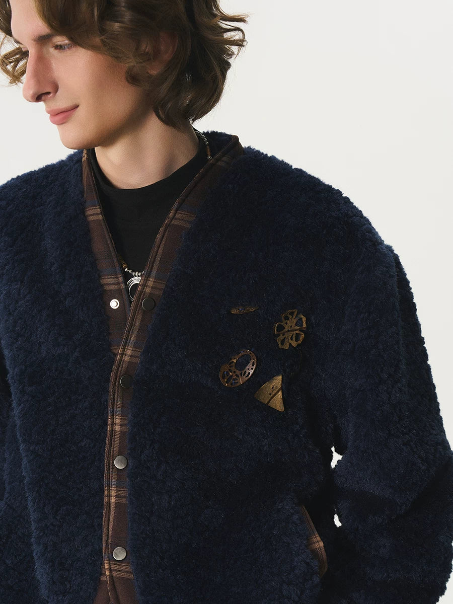 CNEW Vintage Spliced Plush Jacket