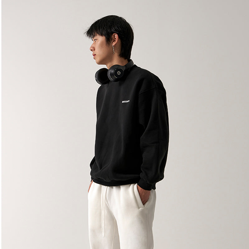 OBSESSWITH Basic Letter Printed Crew Neck Sweater