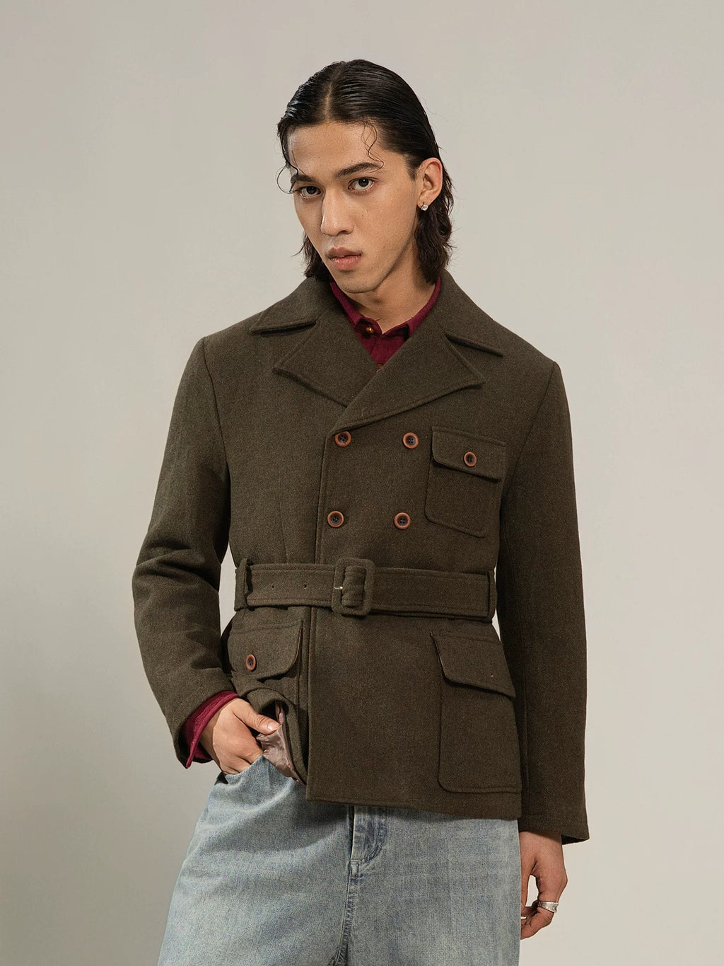 SOARIN Wool Tweed Multi-pocket Casual Jacket