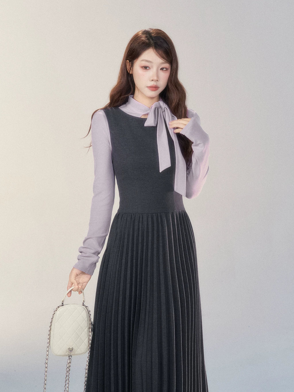 Wildberry Retro Vest High-end Pleated Dress