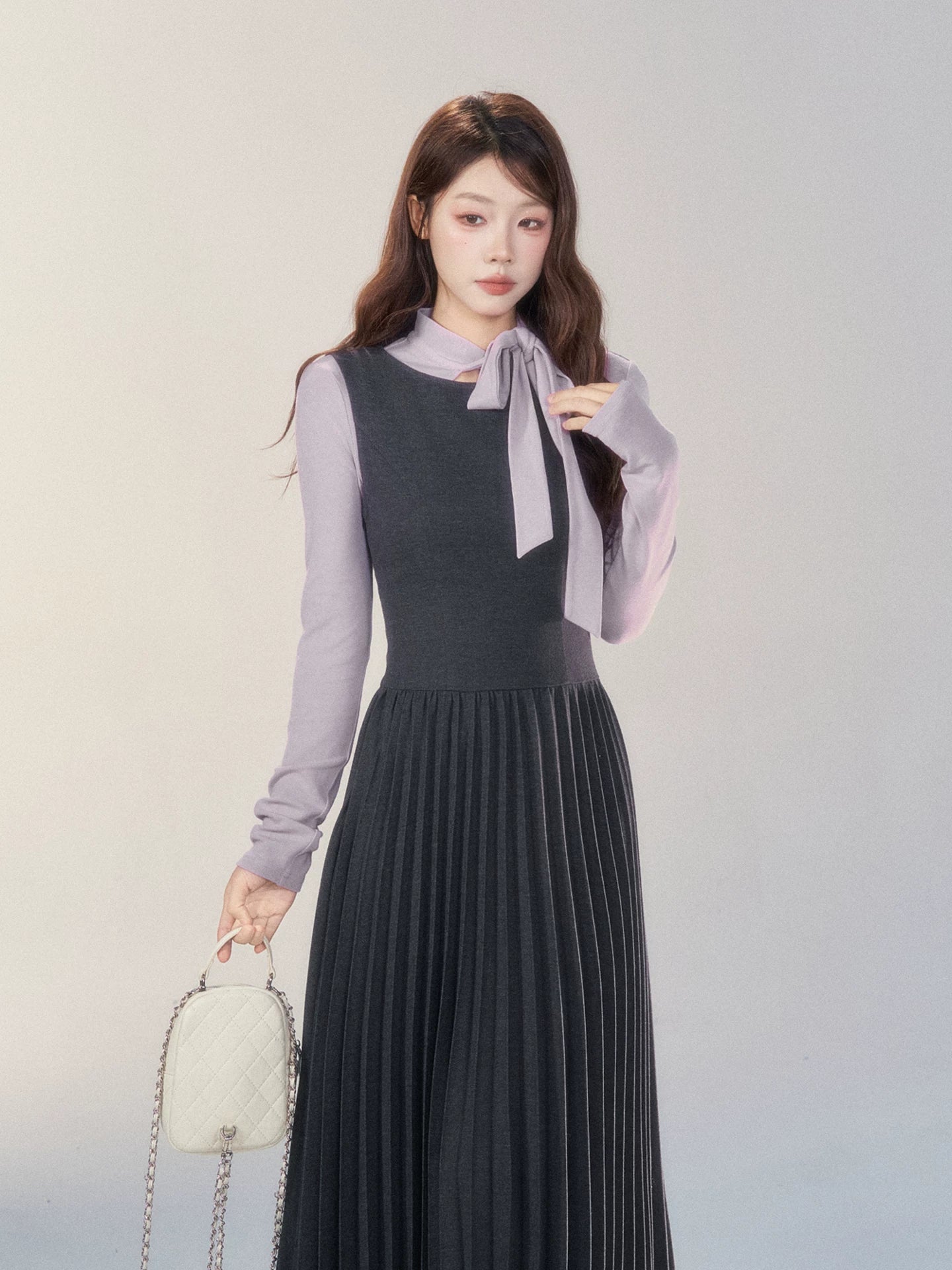 Wildberry Retro Vest High-end Pleated Dress