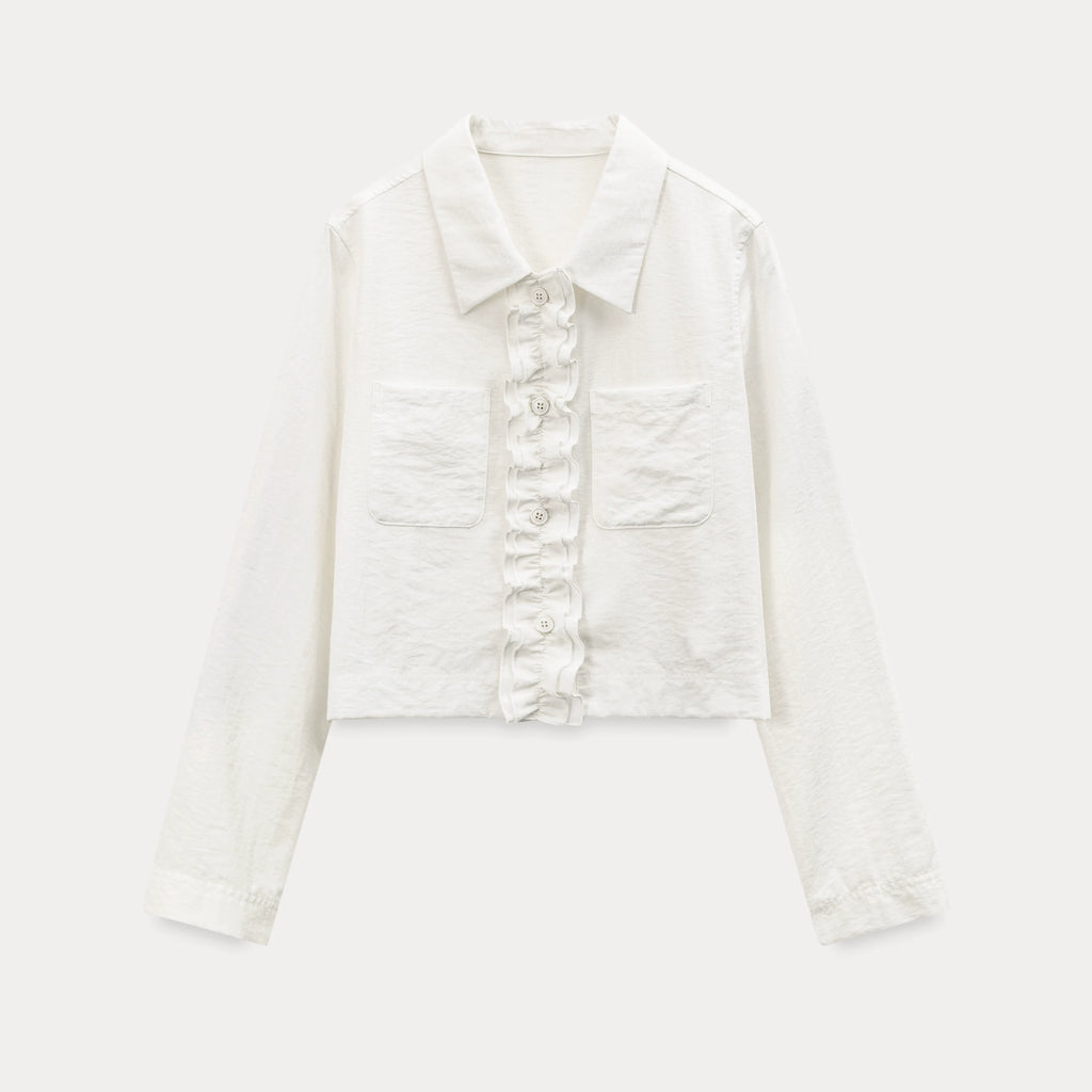 EGGKA Fungus Edge Lapel Shirt Short Jacket