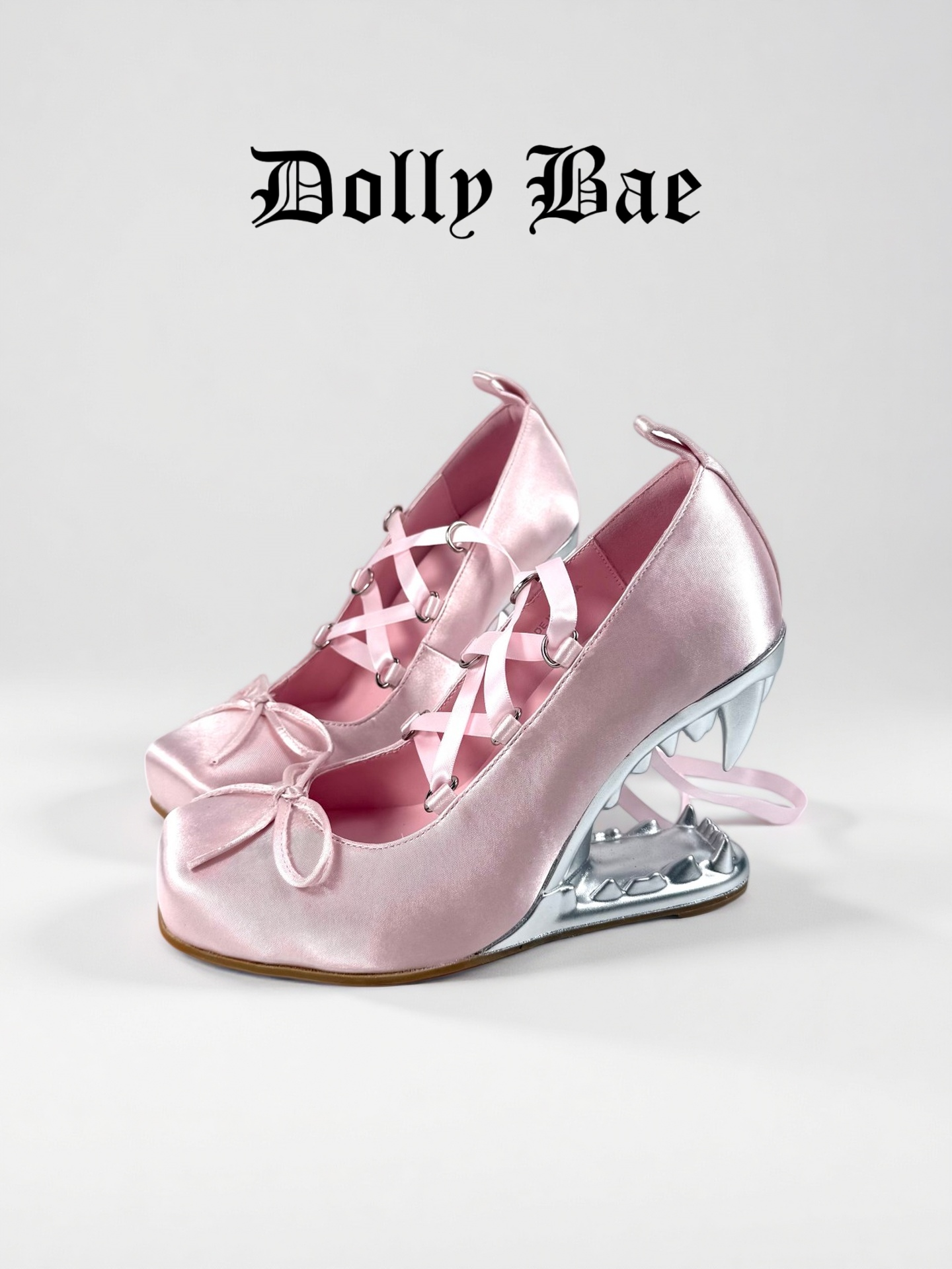 Dollybae Square Head Bow Ribbon Ballet Shoes