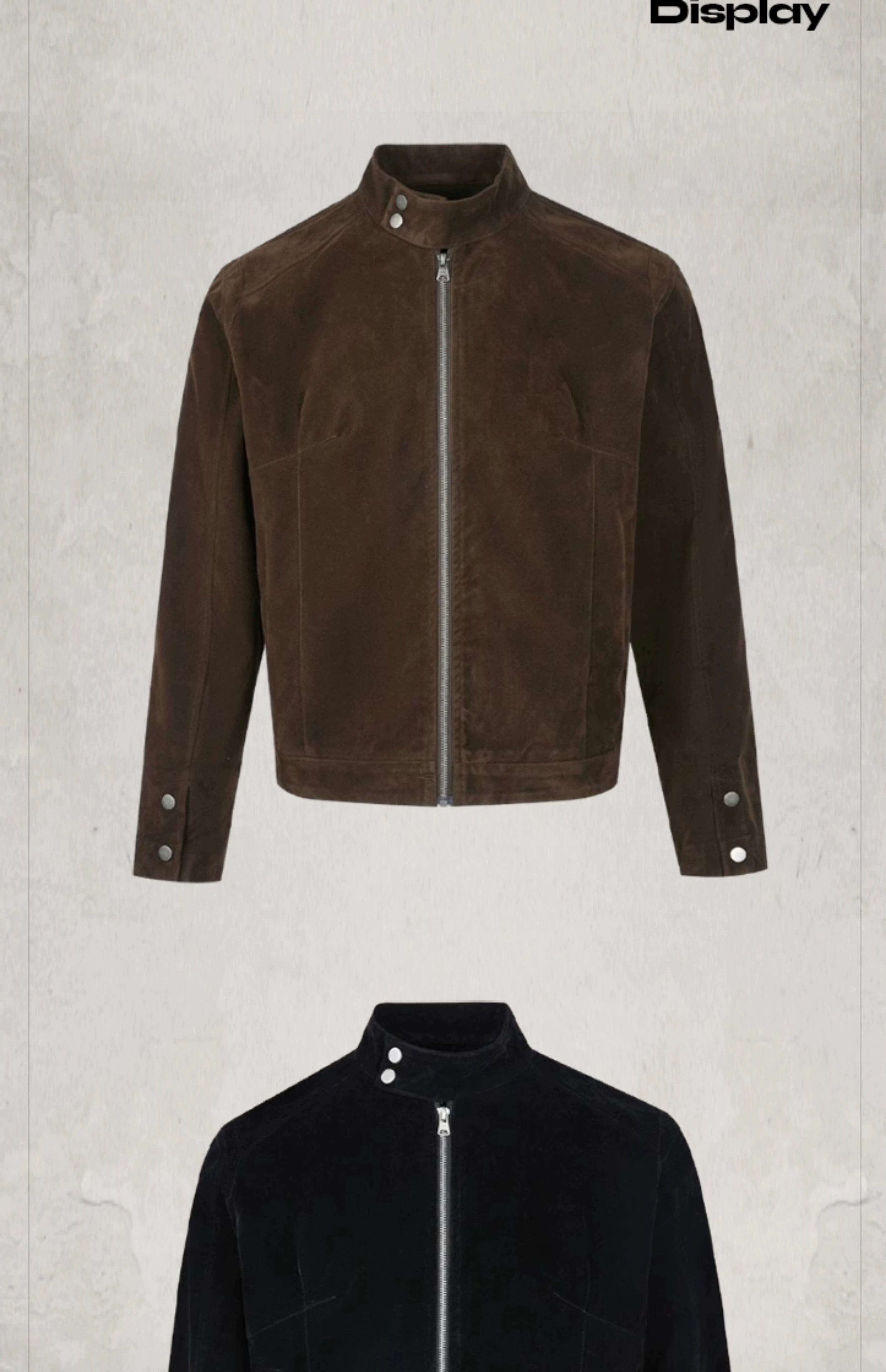 KONOOT Vintage Faux Suede Stand-Up Jacket