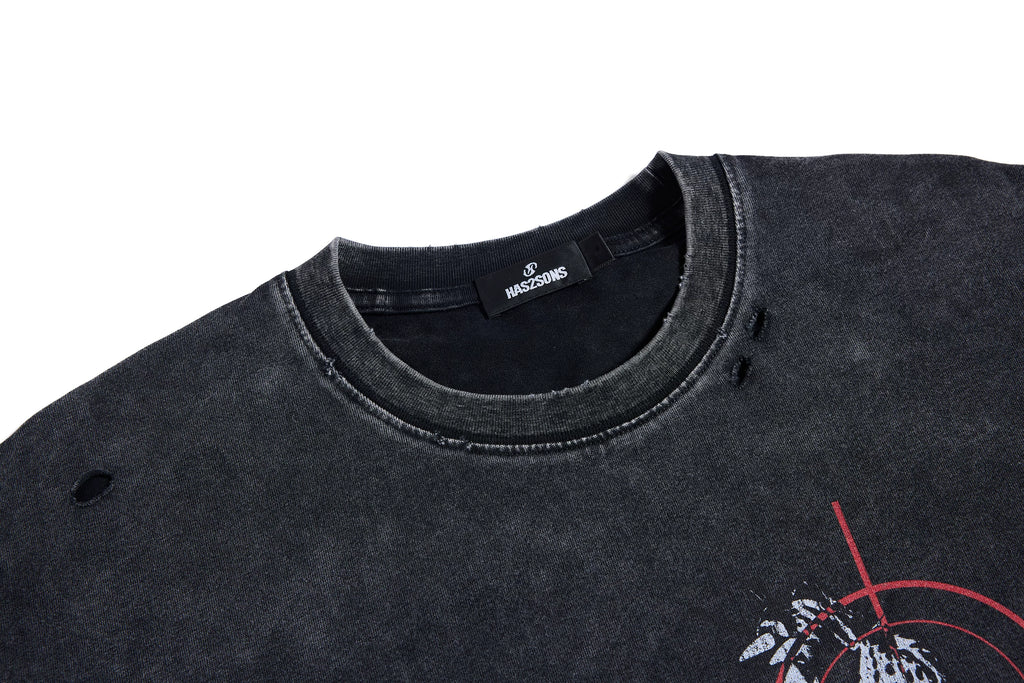 HAS2SONS Retro Loose Round Neck Tee