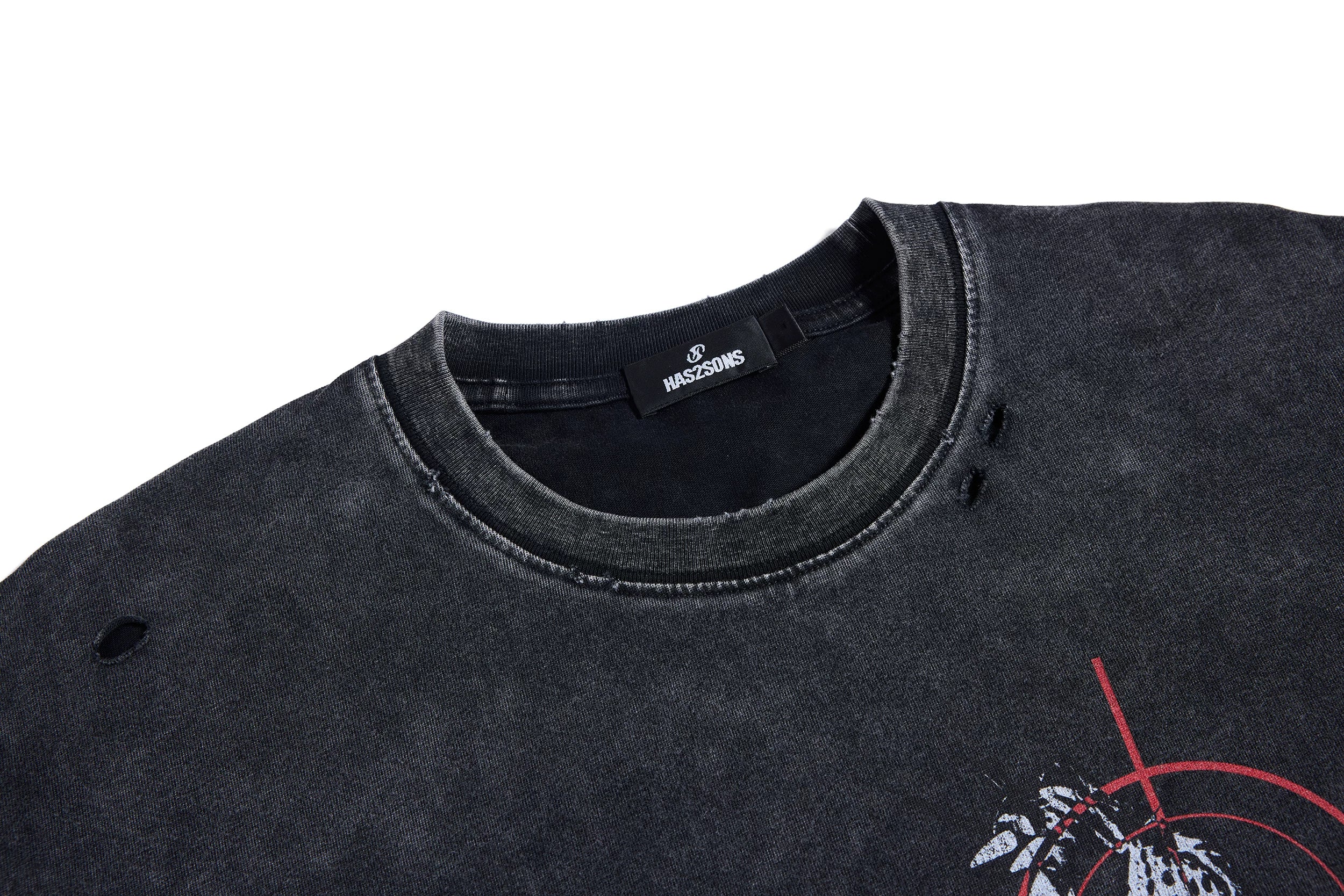 HAS2SONS Retro Loose Round Neck Tee