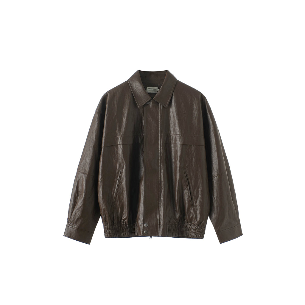 BUTTBILL Make Old Casual Vintage Leather Jacket