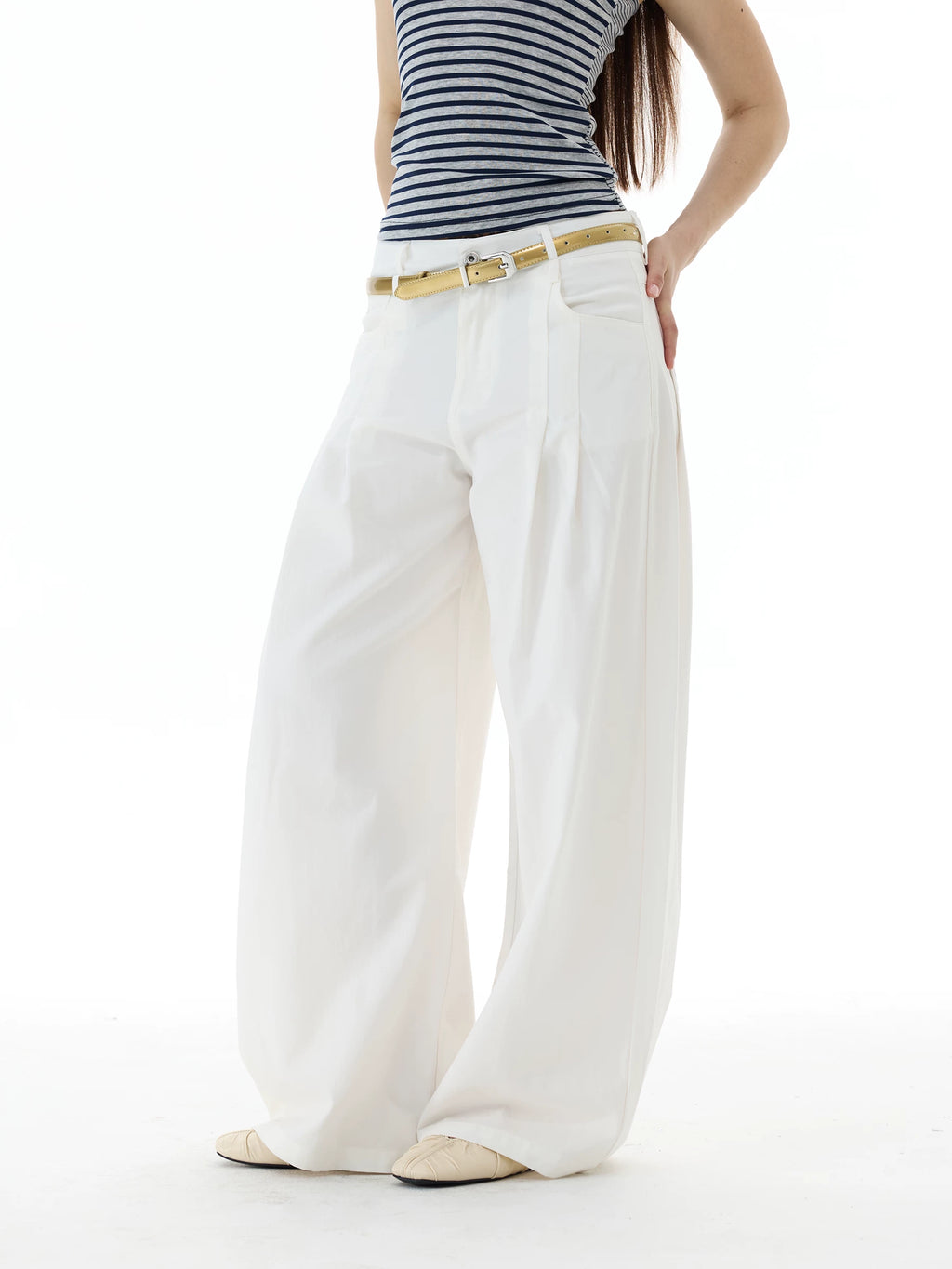 WLNEXT Comfortable Loose Pleated Casual Pants