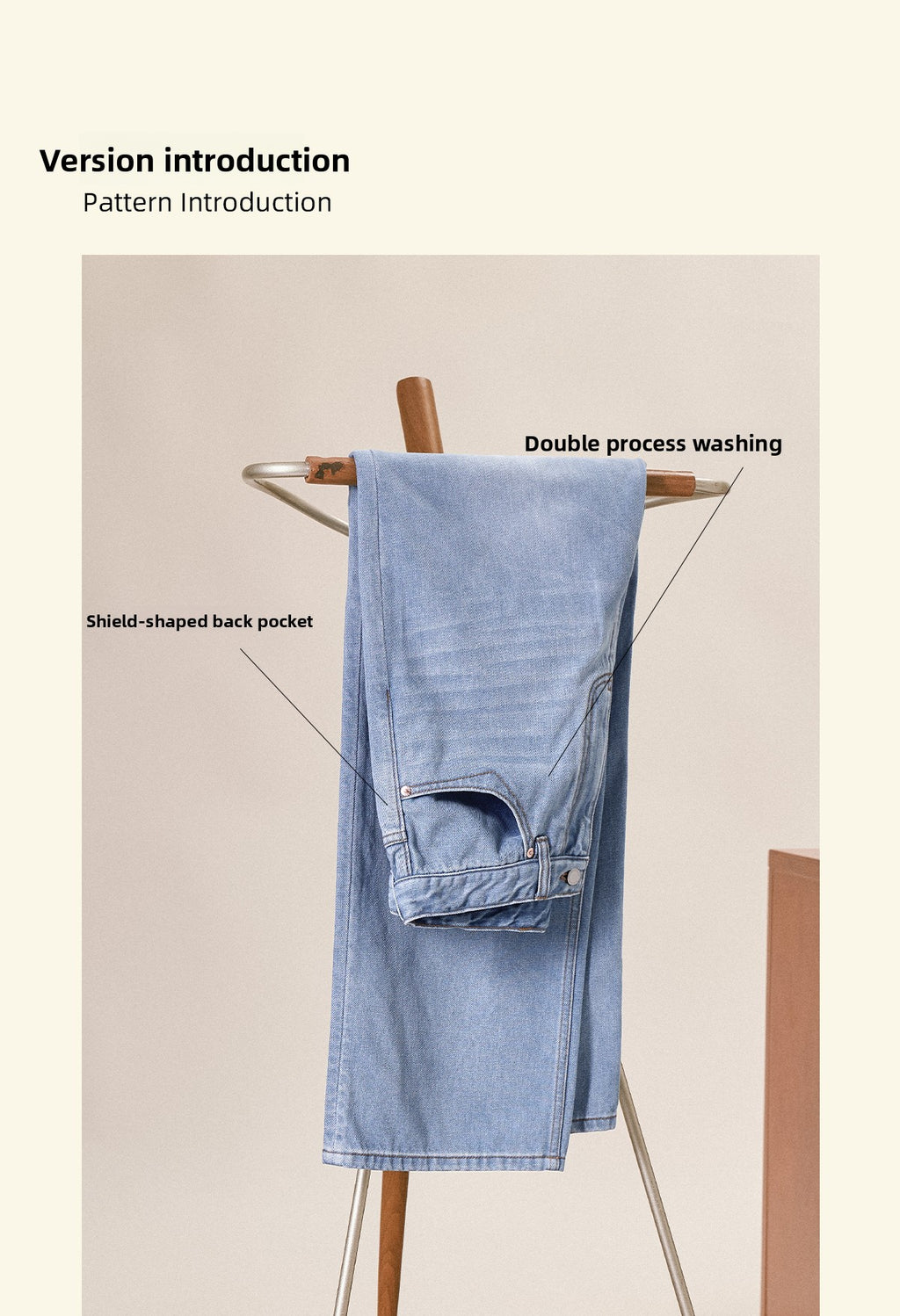 CULTUM Vintage Denim High Waist Versatile Straight Casual Pants