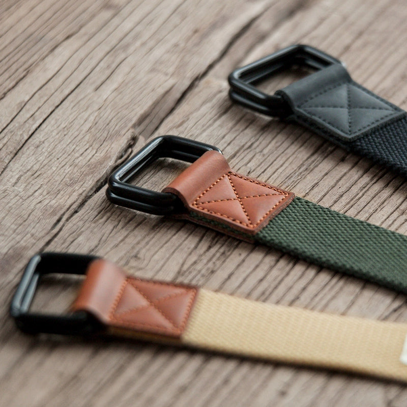 Maden Vintage Canvas Double Buckle Braided Belt